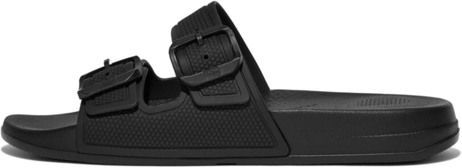 Fitflop Women's Iqushion Iridescent Two-bar Buckle SlidesSlide Sandal