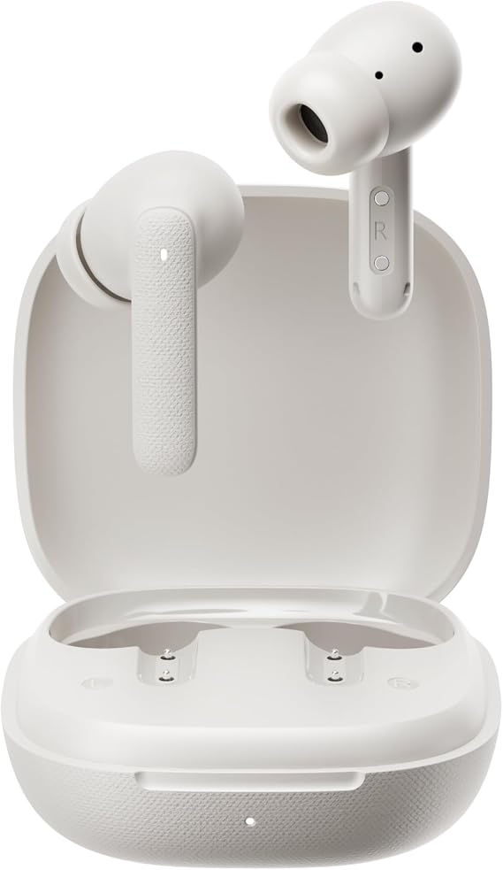 QCY Buds Bluetooth Kulaklık - Şık Tasarım - iPX4-35 Saat Ultra Uzun Pil Ömrü - Düşük Gecikme 0.06s -AI Beyaz