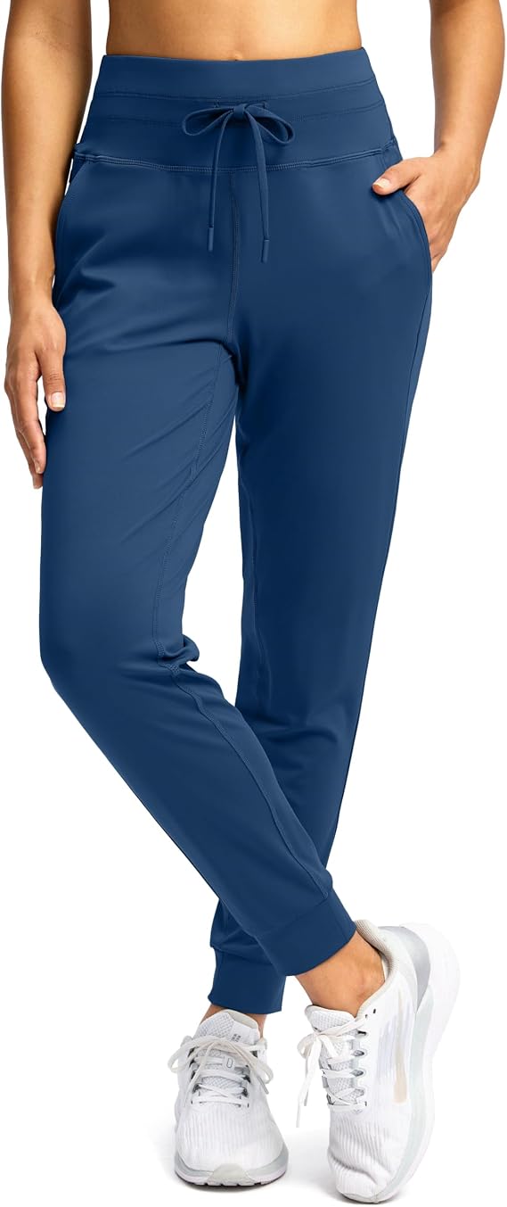 Soothfeel Womens Joggers with Zipper Pockets High Waisted Sweatpants Athletic Leggings Pants for Workout Running Yoga