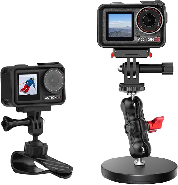 Car Sun Visor Mount for Insta360 X4/X3/X2, for GoPro 13/12/11/10/9/8/7, for DJI Osmo Action 5/4/3, Magnetic Camera Mount Base with 360 Adjustment for Vlogging & POV