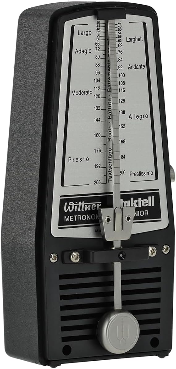 Wittner Metronome Taktell Junior Series 820 - Plastic casing - Without bell - Black - Mechanically wound - No batteries required - Made in Germany