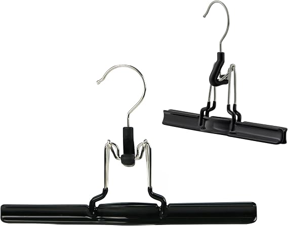 Mawa by Reston Lloyd Non-Slip Space-Saving Clothes Hanger with Clamp for Pants and Skirts, Style M/26, 1-Piece, Black