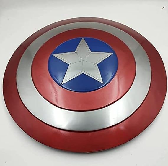 Captain America Shield 24 Inch Captain America Round Shield Leather Grip Wall Decor Shield Rust Free Metal Gift Item