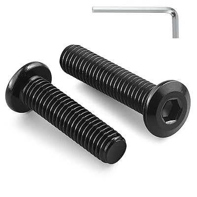 M8-1.25 x 35mm Flat Head Hex Socket Cap Screws Bolts 10Pcs, M8 Bolt 304 Stainless Steel Black Zinc Plated, Full Thread, with Hex Spanner