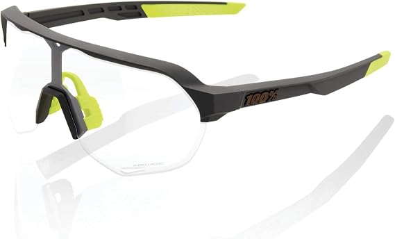 100% S2 Sport Performance Sunglasses - Sport and Cycling Eyewear (Soft TACT Cool Grey - Photochromic Lens)
