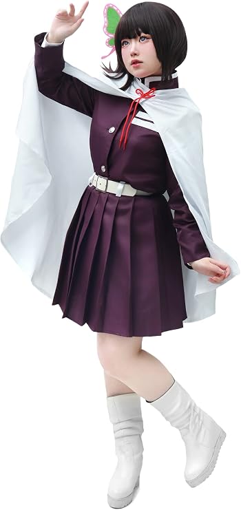 C-ZOFEK Women's Dress Cosplay Costume Suit with White Rope and Belt for Halloween Party