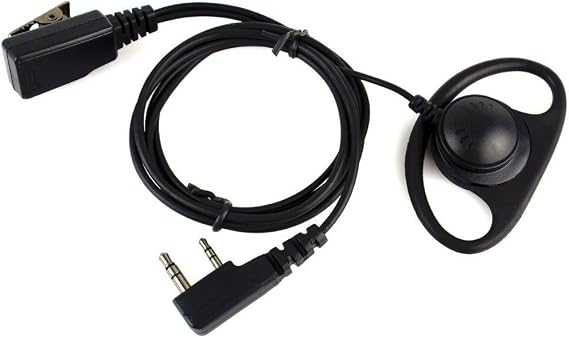 Advanced D Shape Police Earpiece Headset PTT Mic for 2-pin Kenwood Nexedge Hytera Puxing Wouxun Radio