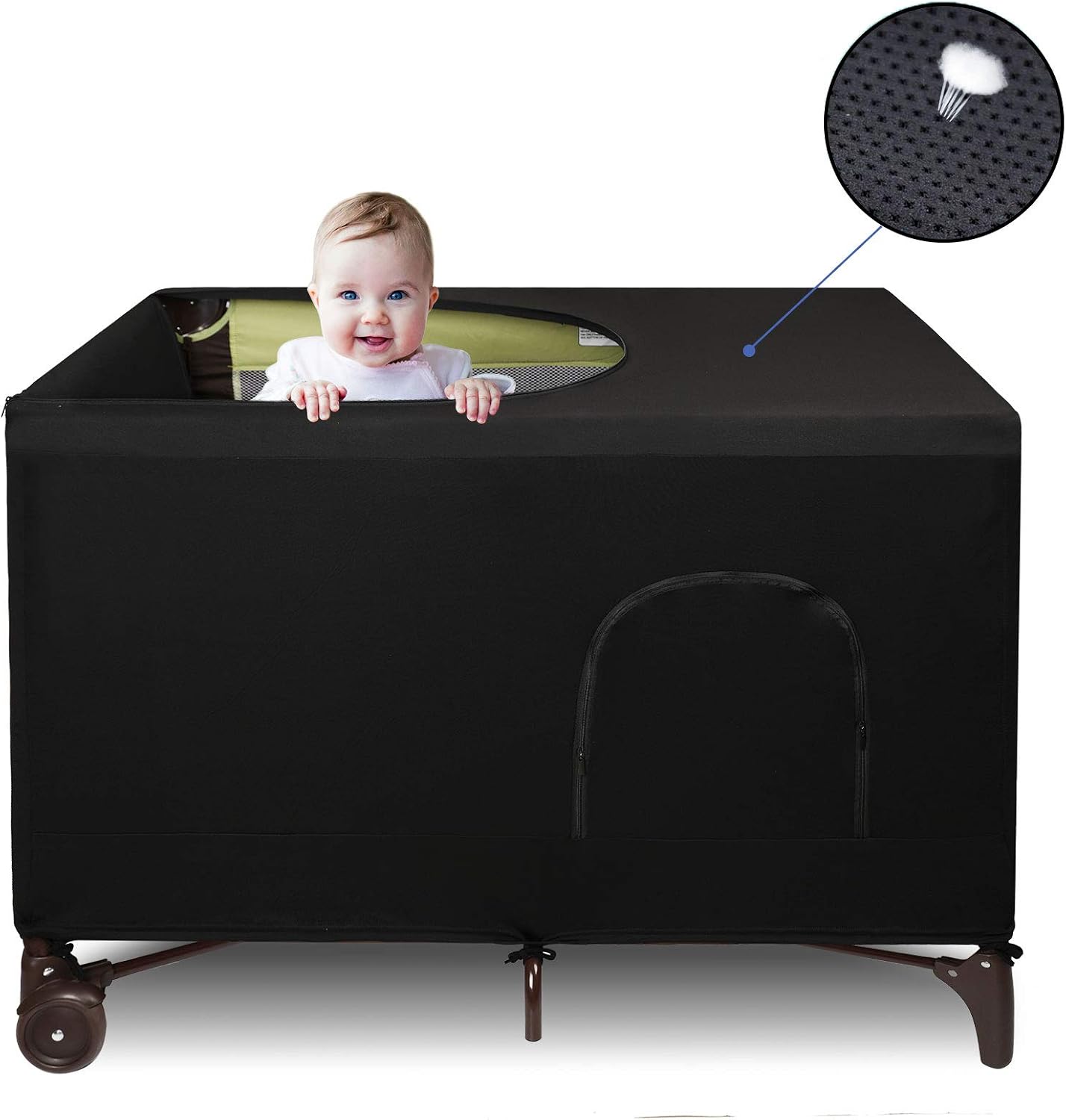 Dofilachy Pack N Play Crib Canopy Cover|Breathable Travel Crib Tent-Blackout Tent for Baby Better Sleeping and Napping