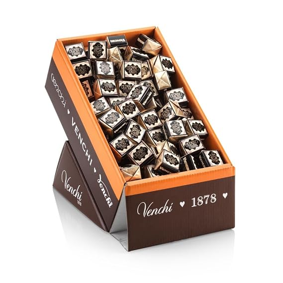 Venchi - Cremino Extra Dark Display Box, with "Piedmont Hazelnut", Gift Idea, Gluten Free, No Colourings, No Preservatives, 70.54 oz