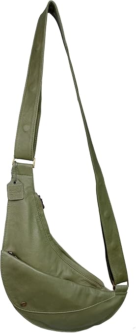 SASH Crossbody Bag - Half Bag with Flap (Right) in Leather - Travel Sling Bag with FRID-Protected Wallet