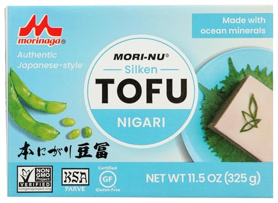 Mori-Nu Silken Tofu Nigari Firm | Velvety Smooth | Low Fat, Gluten-Free, Dairy-Free, Vegan, Made with Non-GMO soybeans, KSA Kosher Parve | Shelf-Stable | Made with Ocean Minerals | 11.5 oz x 6 Packs