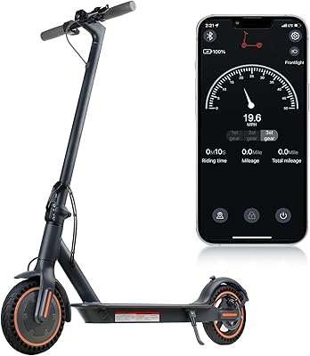 Electric Scooter,350W Motor,Up to 19MPH,17.5~19 Miles Long-Range Portable Folding Commuter E-Scooter for Adults,8.5 Honeycomb Solid Tires,Dual Braking System & Adjustable Speed App