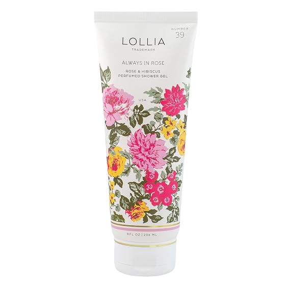 LOLLIA Always In Rose Shower Gel, 8 fl. oz., Luxury Moisturizing Body Wash