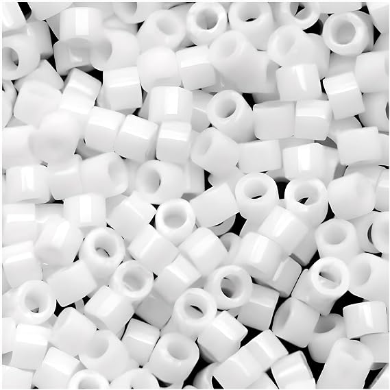50 Grams Miyuki Delica Bead 11/0 Opaque Chalk White Bulk Bag DB0200-50