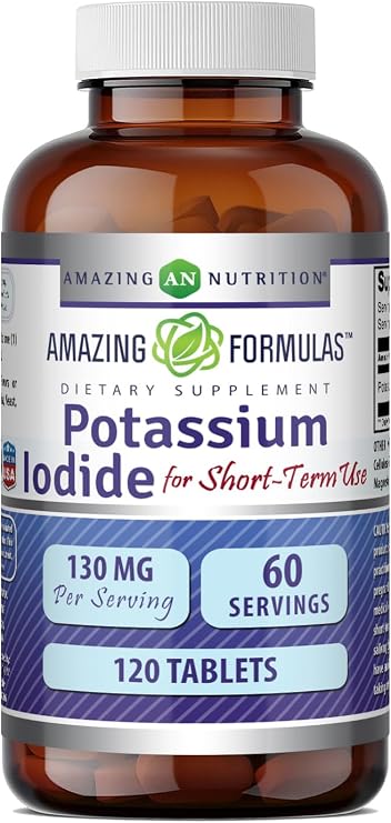 Amazing Formulas Potassium Iodide Supplement | 130 Mg | 120 Tablets | Non-GMO | Gluten-Free | Made in USA
