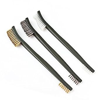 Mini Wire Brush Set, Paint and Dirt Remover, Cleaning Welding Slag and Rust, Handy Steel / Nylon / Brass Brush Suitable for Cleaning Paint / Dirt (3)