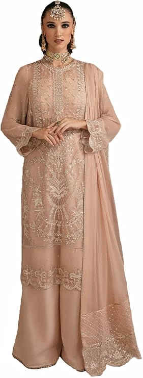 Cbazaar Indian Pakistani Salwar Kameez Pant Suit Embroidery Dresses for Eid Ramadan Festive Party - Kurta, Pant and Dupatta