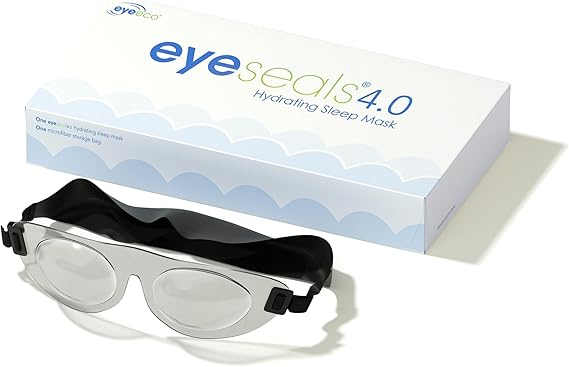 EyeEco Eyeseals Hydrating Sleep Mask, Clear - CPAP Compatible | Latex-Free Eye Mask for Sleep to Block Dry Air, Retains Moisture to Soothe Dry, Irritated Eyes & Provides Eye Care Overnight