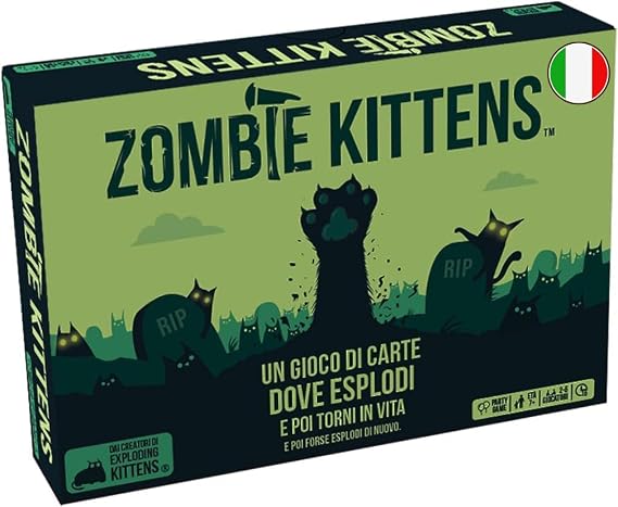 Asmodee - Zombie Kittens - Gioco di Carte, Party Game, 2-5 Giocatori, 7+ Anni, Edizione in Italiano
