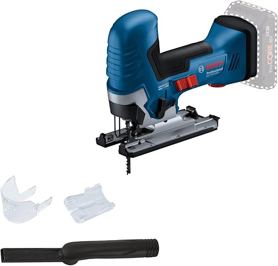 Bosch Professional 18V System Cordless Jigsaw GST 18V-125 S (Ideal for Curved and Cross cuts, SDS Blade Holder, incl. 1 x Jigsaw Blade, Dust Extraction Set)