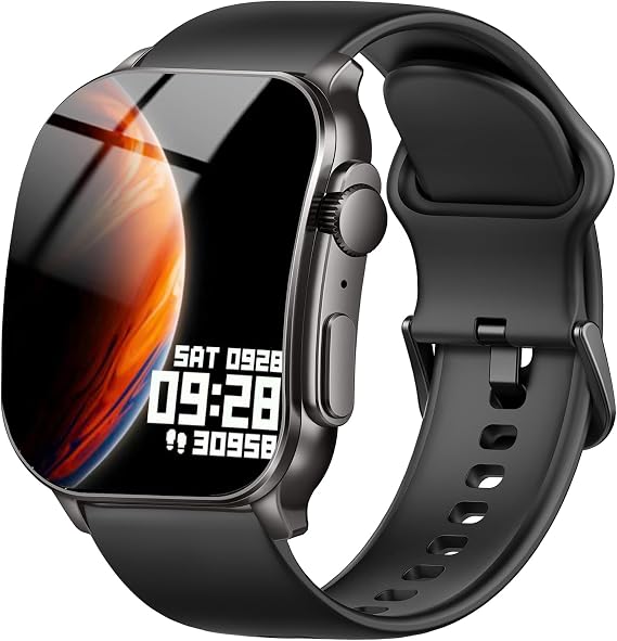 Smart Watch, 2.01" AMOLED Curved Touchscreen Fitness Watch for Women, IP68 Waterproof, 24/7 Heart Rate/Sleep Monitor, Fitness Tracker with Pedometer, 120+ Sports Modes,Smartwatch for Android iOS Black