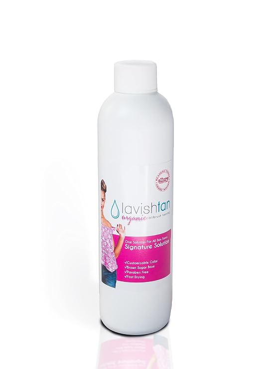 Spray Tan Solution - Organic Rapid Sunless Airbrush Tanning Product - Bronzed, Sun-kissed Customized Natural Color - Lavish Tan is Voted #1 in U.S.A. - 8oz