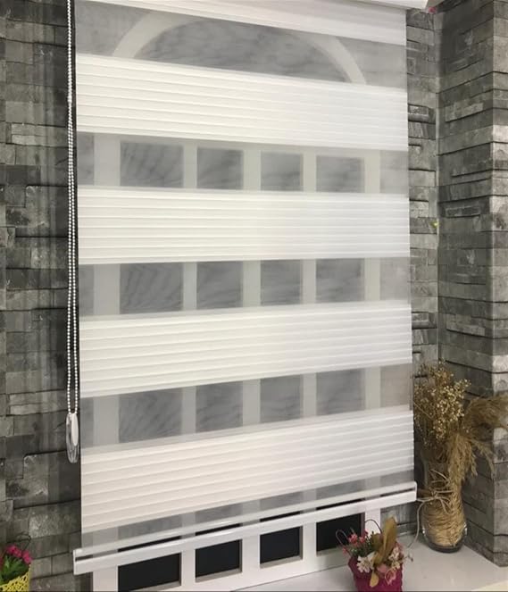 StorBurada Pliseli Stor Zebra Perde Ekru STB481-D Ekru 55 x 55