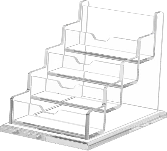 NIUBEE Acrylic Business Card Holder Display Stand for Desk Office 4 Tier