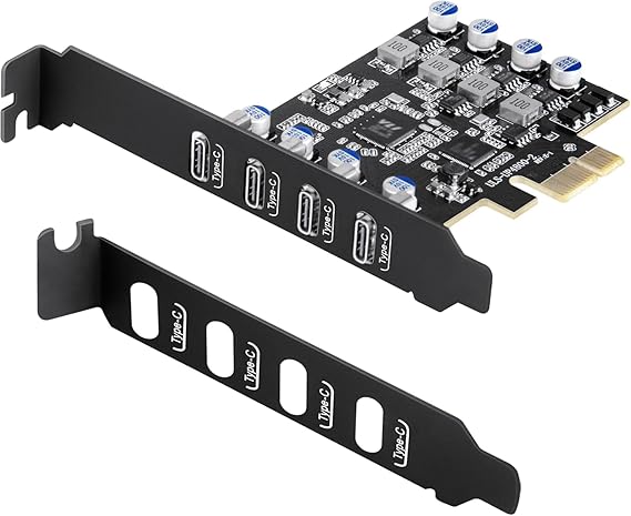 USB C PCIe Card 4-Port USB 3.0 Card 5Gbps with Low Profile Bracket for Desktop PC