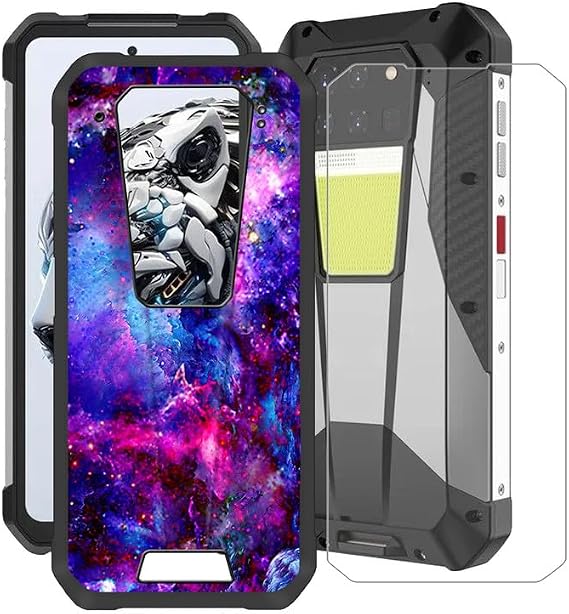 for Unihertz 8849 Tank 3 Pro Case, with [1 X Tempered Glass Screen Protector], Black Soft Silicone Shell, Shockproof Bumper Phone Case for Unihertz 8849 Tank 3 Pro (6.79") - Gorgeous