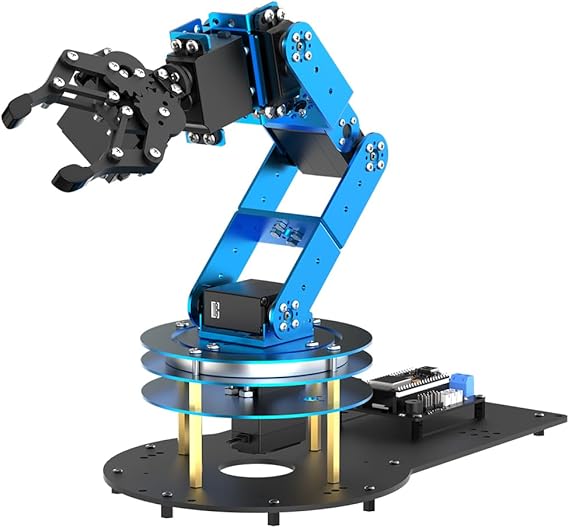 Hiwonder Robot Arm Kit with 6 Degree of Freedom Programming Robot Arms, 6 Servos, Handles, Mechanical Claws, Supports PC Software and App Operations, Arduino Tutorials, Open Source Kit for STEM Education and Engineering Learning