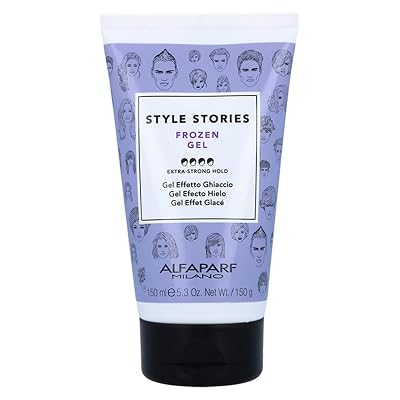 Alfaparf Milano Style Stories Frozen Hair Styling Gel - Strong Hold Hair Gel Made With Moringa Oleifera for Hard to Hold Styles & Manageability - Ideal for All Hair Types 5.3 fl oz