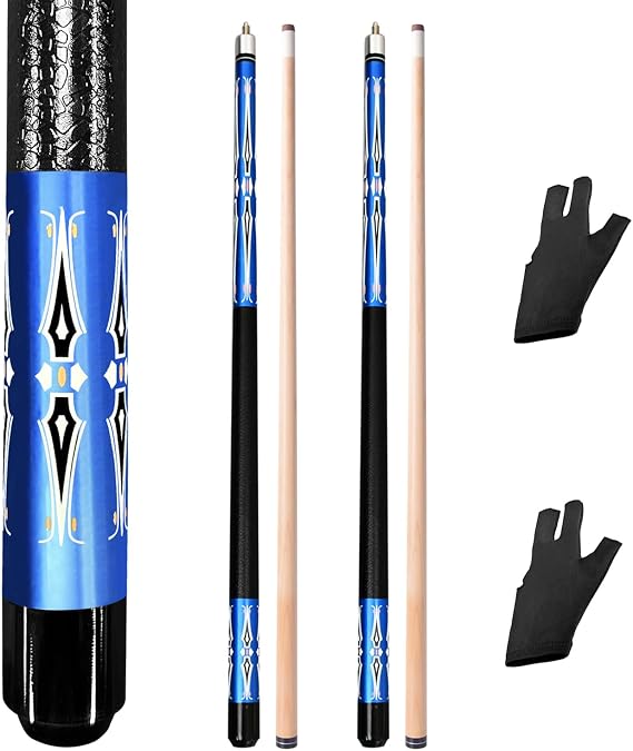 Set of 2 Pool Cue Stick,58" 2 Piece Maple Billiard Cue Stick