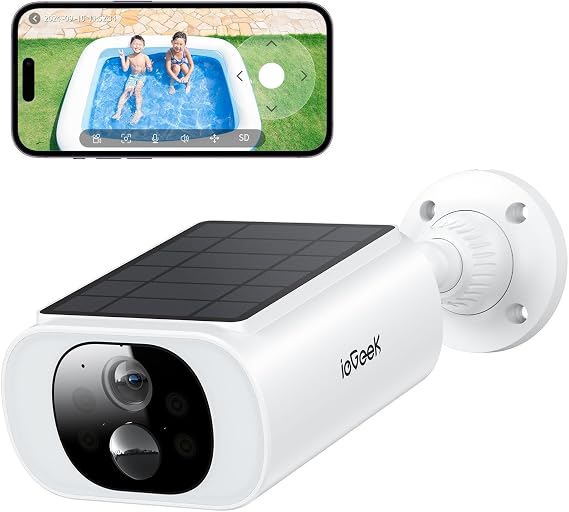 ieGeek Outdoor Security Camera, 2024 Solar Integrated, WiFi, 18 Enhanced Night Color Vision LEDs, PIR Motion Detection, Fully Wireless, No Power Required, 110° Ultra-Wide Angle, Two-Way Audio