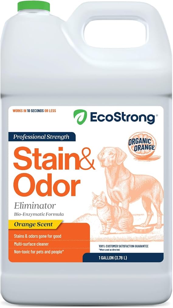 Orange Odor Eliminator | Pet Odor Deodorizer for Strong Odor | Enzyme Stain Cleaner for Cats, Dogs, and Pets | Great for Carpets, Furniture, Dog Kennels, and More (128 Fl Oz)