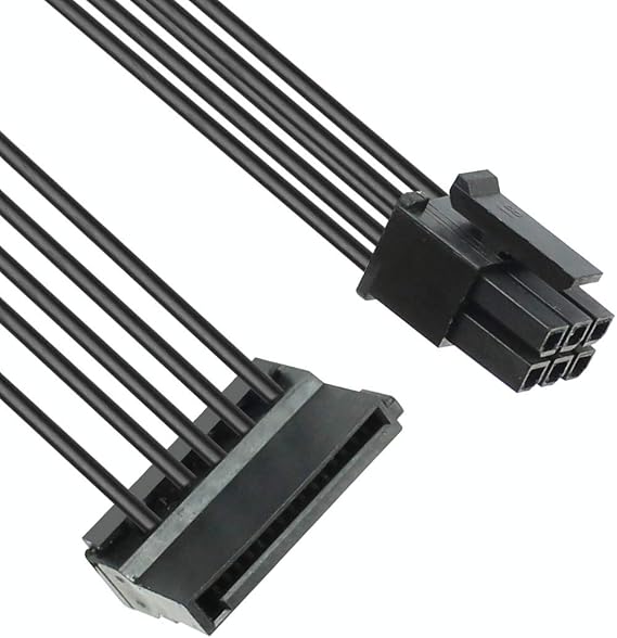 JMT 40CM 6Pin to SATA SDD Power Cable for DELL Vostro 3070 3670 967 3977 3980 Desktop Computer Power Supply Expansion Cable