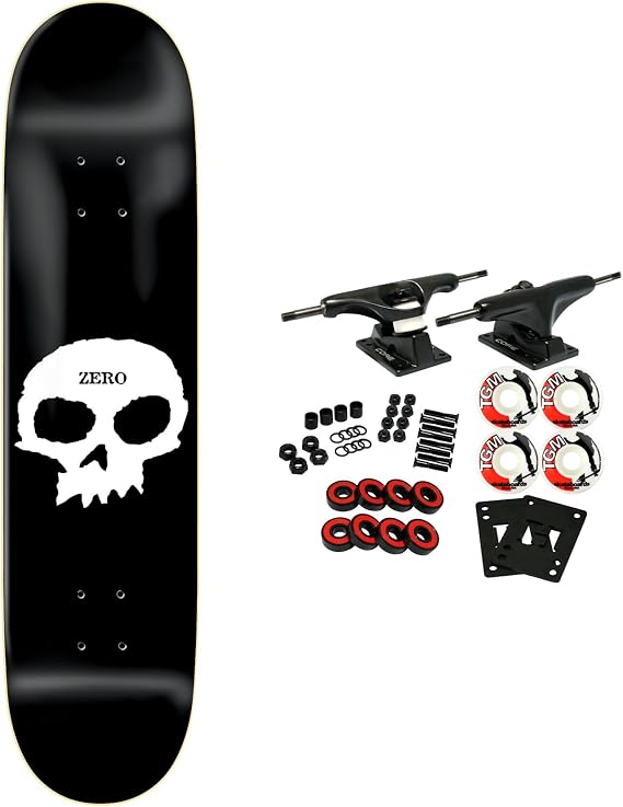 ZERO Skateboard Complete Single Skull 8.0