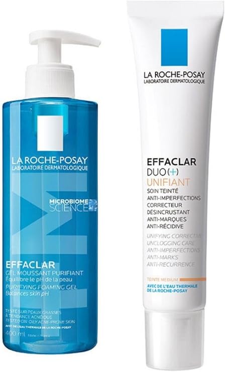 La Roche Posay Effaclar Jel 400 ml + Effaclar Duo+ Renkli Cilt Bakım Kremi 40 ml, Medium, Set