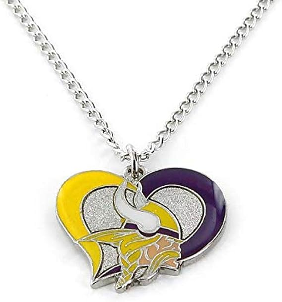 NFL Swirl Heart Pendant Necklace - Jewelry Gift for Mom, Wife, Sister, Daughter, Best Friend - Ideal Gift for Birthdays, Anniversaries & Special Occasions