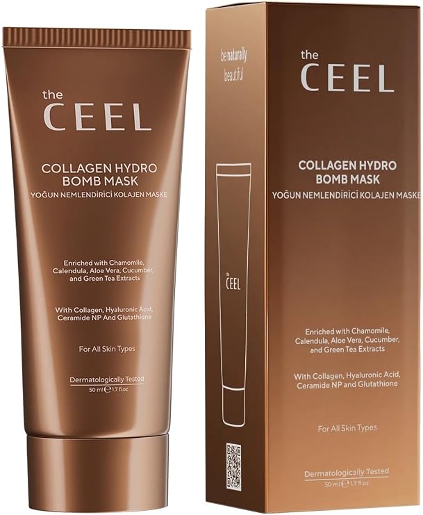 The Ceel Soyulabilen Kolajen Yüz Maskesi 50 ml - Glutatyon, Yeşil Çay Özü ve Ceramide İçeren Arındırıcı ve Nemlendirici Peel Off Maske, Gözenek Temizleyici ve Aydınlık Görünüm Destekleyici
