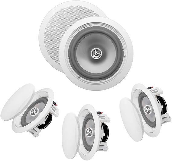 OSD Audio ICE800WRS 8" in-Ceiling/in-Wall 300W Water-Resistant Outdoor Speaker Set of 4 Speakers