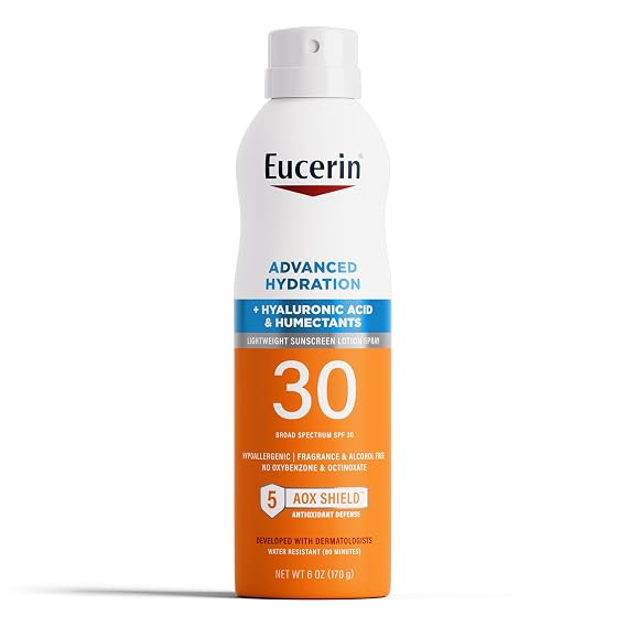 Eucerin Advanced Hydration Sunscreen Spray SPF 30, 6 OZ