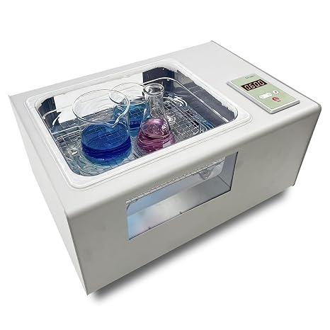 8L Lab Water Bath with Circulating Pump, Three-Sided View Windows, PID Temperature Control up to 100C, Thermostatic Laboratory Water Bath with Timer & Continuous Mode, Dry-Burn Protection,1200W