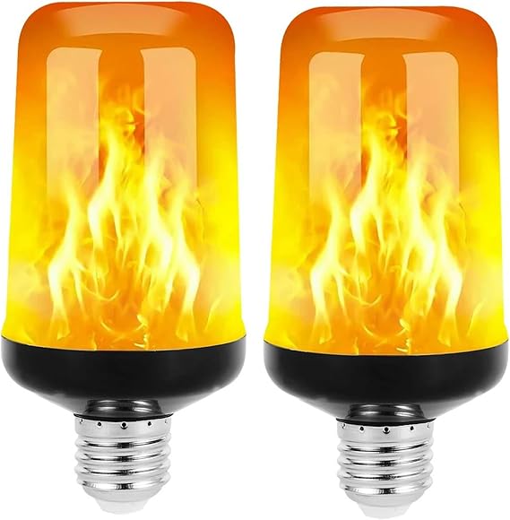 CECOMBINE 2 PCS LED Flame Light Bulb, Flame Effect Light Bulb, 4 Lighting Modes LED Outdoor Light 5W E27 Flame Bulb Party Bulb Lights for Christmas Halloween Party Dancing Garden Decorative Lighting [Energy Class A+++]
