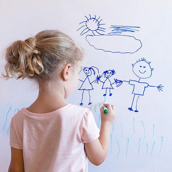 Tempaper White Dry Erase Removable Peel and Stick Wallpaper, 20.5 in X 16.5 ft, Made in the USA