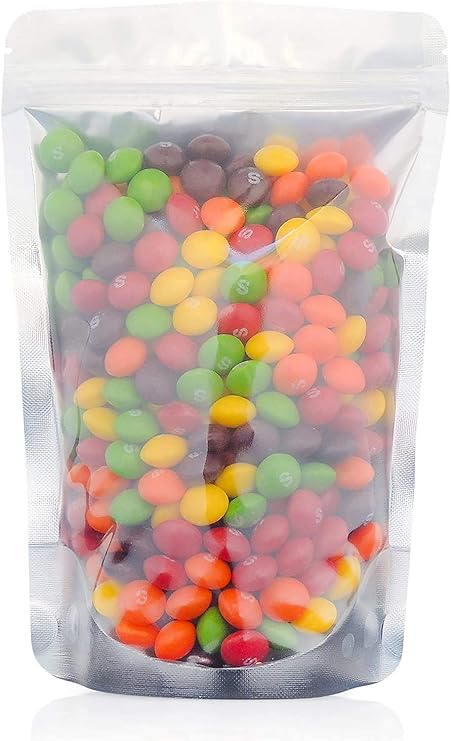 100 pieces resealable mylar bags with clear front,sealable bags for packaging,smell proof for Small Business(5×8 Inch/12.7 x 20.3cm)