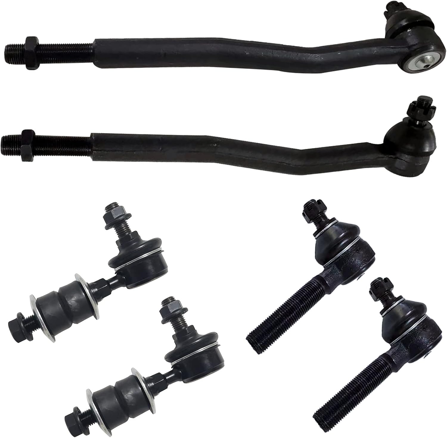 Outer & Inner Tie Rods  Front Sway Bar FITS Chevrolet Tracker 1989-98, for Geo Tracker 1989-97, for GMC Tracker 1989-91, for Suzuki Sidekick 1989-98, ES3045 ES3347 K750201 Front Suspension Kit- 6PC