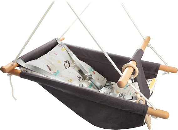 Baby Swing Outdoor Indoor for Infants to Toddlers, Portable Adjustable Baby Porch Swing with 5-Point Safety Belt, Tree Hanging Chair for Door Garden Backyard
