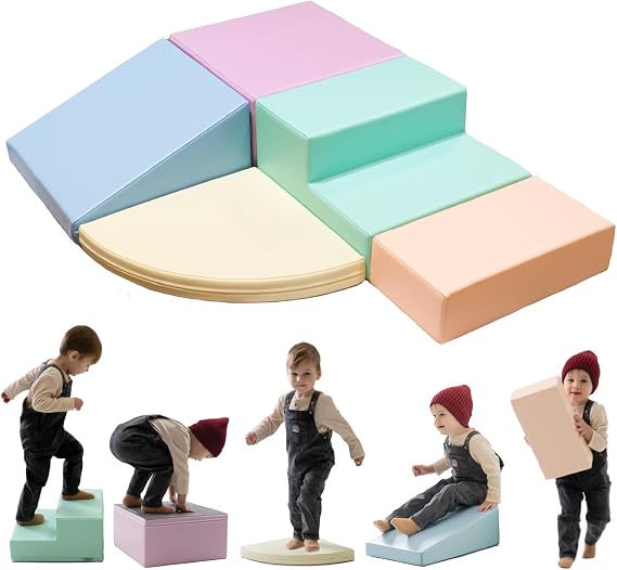 IGLU Soft Play Corner Climber 5-Piece Climbing Blocks for Toddlers (Pastel)