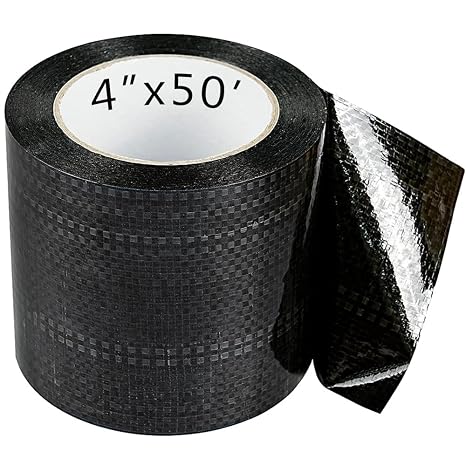 CHUANGSEED RV Underbelly Tape Flexible Waterproof Fabric Belly Tape, Thick Repair Patch for Mobile Home, Camper, Travel Trailer, Permanent Bottom Repair Uderbelly Material 4'' x 50Ft